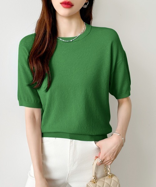 セール】ジャケット合わせにも。大人のキレカジニット クルーネック