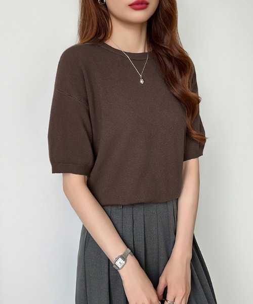 セール】ジャケット合わせにも。大人のキレカジニット クルーネック