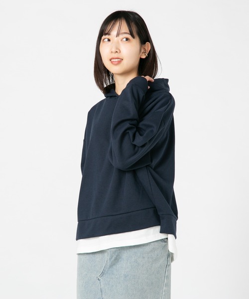 U.S. POLO ASSN.(ユーエスポロアッスン)の「【U.S.POLO ASSN./ユーエスポロアッスン】 フェイクレイヤードパーカー(パーカー・レディース・杢グレー/ベージュ/ネイビー・MEDIUM/LARGE)」の1枚目の写真