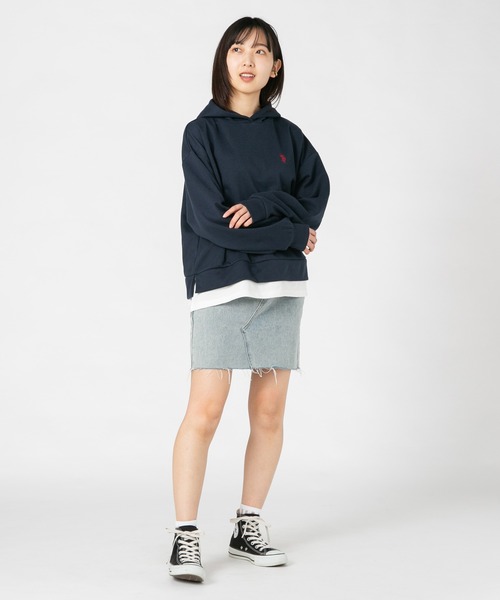U.S. POLO ASSN.(ユーエスポロアッスン)の「【U.S.POLO ASSN./ユーエスポロアッスン】 フェイクレイヤードパーカー(パーカー・レディース・杢グレー/ベージュ/ネイビー・MEDIUM/LARGE)」の9枚目の写真