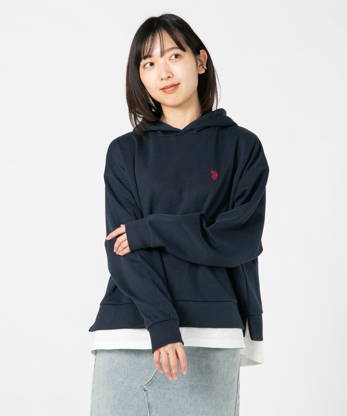 U.S. POLO ASSN.(ユーエスポロアッスン)の「【U.S.POLO ASSN./ユーエスポロアッスン】 フェイクレイヤードパーカー(パーカー・レディース・杢グレー/ベージュ/ネイビー・MEDIUM/LARGE)」の7枚目の写真