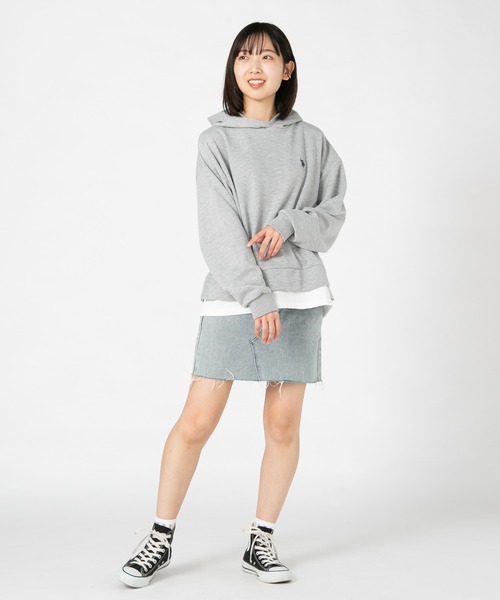 U.S. POLO ASSN.(ユーエスポロアッスン)の「【U.S.POLO ASSN./ユーエスポロアッスン】 フェイクレイヤードパーカー(パーカー・レディース・杢グレー/ベージュ/ネイビー・MEDIUM/LARGE)」の5枚目の写真