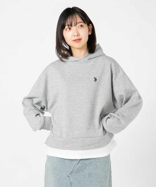 U.S. POLO ASSN.(ユーエスポロアッスン)の「【U.S.POLO ASSN./ユーエスポロアッスン】 フェイクレイヤードパーカー(パーカー・レディース・杢グレー/ベージュ/ネイビー・MEDIUM/LARGE)」の10枚目の写真