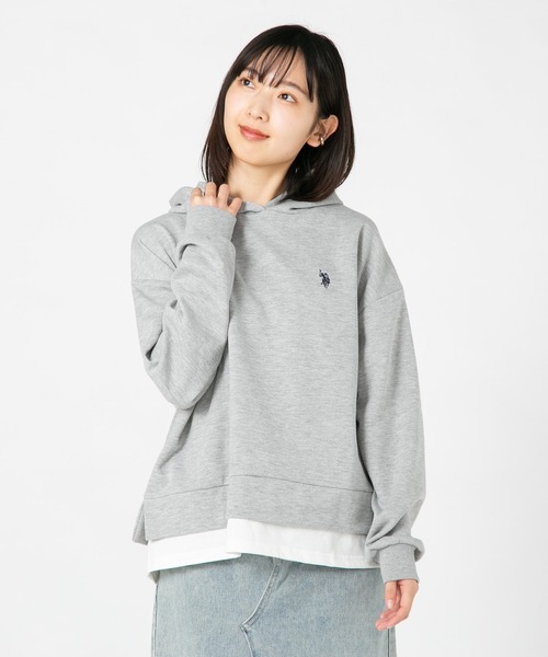 U.S. POLO ASSN.(ユーエスポロアッスン)の「【U.S.POLO ASSN./ユーエスポロアッスン】 フェイクレイヤードパーカー(パーカー・レディース・杢グレー/ベージュ/ネイビー・MEDIUM/LARGE)」の11枚目の写真