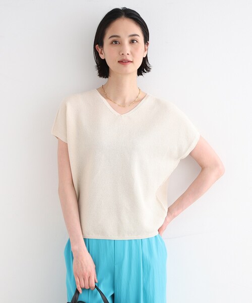 INDIVI(インディヴィ)の「◆【洗える】ペーパーヤーンVネックニット(ニット/セーター・レディース・ネイビー/ナチュラル/パープル系/ネイビー系3/ブラウン系その他/ライトグレー・05/13/15 /38)」の8枚目の写真