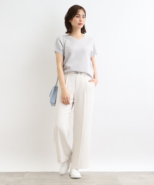INDIVI(インディヴィ)の「◆【洗える】ペーパーヤーンVネックニット(ニット/セーター・レディース・ネイビー/ナチュラル/パープル系/ネイビー系3/ブラウン系その他/ライトグレー・05/13/15 /38)」の16枚目の写真
