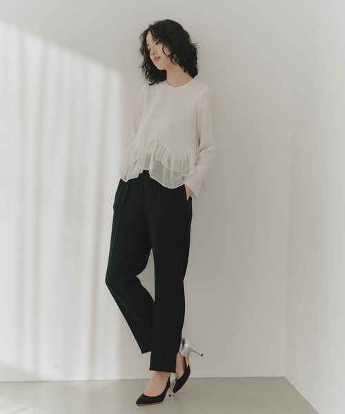 kaene（カエン）の「ウエストコードピンタックパンツ（スラックス・レディース・ブラック/ベージュ・36/40/38）」の10枚目の写真