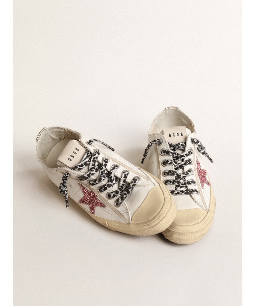 V-Star ピンクグリッタースター＆ラミネートレザーヒールタブ  