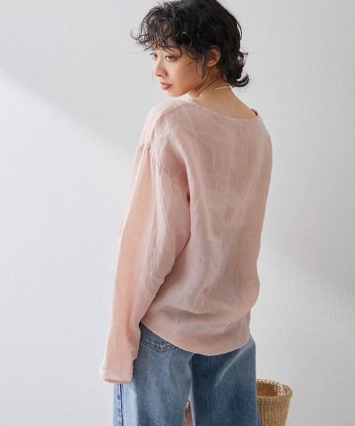 Whim Gazette（ウィムガゼット）の「ラミープルオーバー（シャツ/ブラウス・レディース・ベビーピンク/ライトベージュ/オフホワイト・FREE）」の7枚目の写真