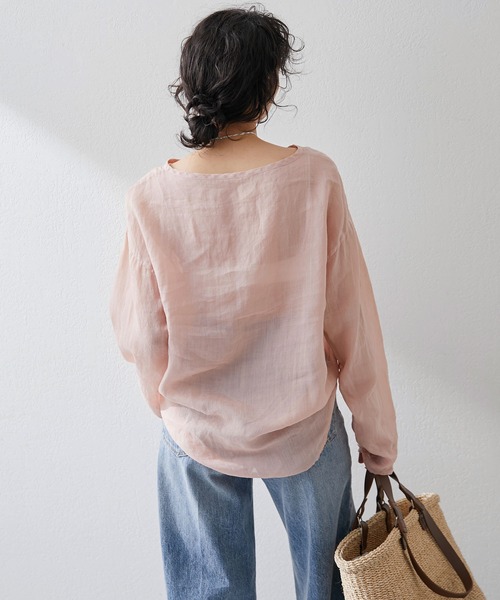 Whim Gazette（ウィムガゼット）の「ラミープルオーバー（シャツ/ブラウス・レディース・ベビーピンク/ライトベージュ/オフホワイト・FREE）」の8枚目の写真