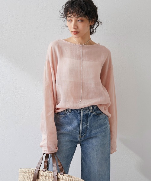 Whim Gazette（ウィムガゼット）の「ラミープルオーバー（シャツ/ブラウス・レディース・ベビーピンク/ライトベージュ/オフホワイト・FREE）」の11枚目の写真