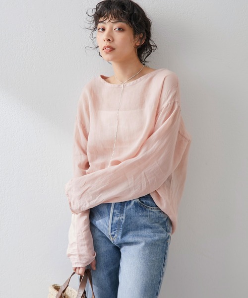 Whim Gazette（ウィムガゼット）の「ラミープルオーバー（シャツ/ブラウス・レディース・ベビーピンク/ライトベージュ/オフホワイト・FREE）」の4枚目の写真