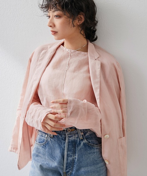 Whim Gazette（ウィムガゼット）の「ラミープルオーバー（シャツ/ブラウス・レディース・ベビーピンク/ライトベージュ/オフホワイト・FREE）」の14枚目の写真