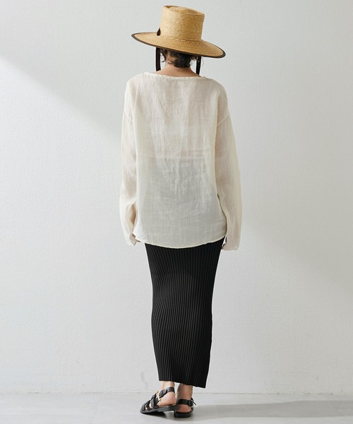 Whim Gazette（ウィムガゼット）の「ラミープルオーバー（シャツ/ブラウス・レディース・ベビーピンク/ライトベージュ/オフホワイト・FREE）」の20枚目の写真