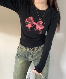 LYEON | BIGリボンロンT(Tシャツ/カットソー)