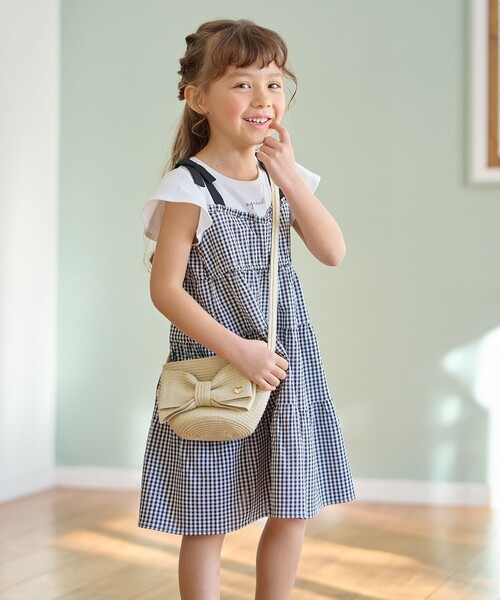 ANY（エニィ）の「リボン ペーパー ポシェット（ショルダーバッグ・キッズ・ピンク系/ブラウン系・F）」の2枚目の写真