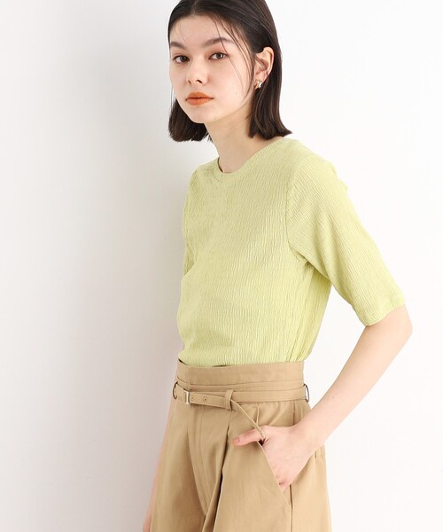 THE SHOP TK (ザ ショップ ティーケー )の「◆【腕周りカバー】ぽこぽこTシャツ/洗濯機OK(Tシャツ/カットソー・レディース・オフホワイト/ブラック/スモーキーグリーン系・12/13)」の15枚目の写真
