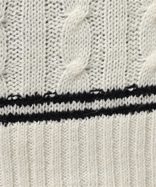 earth music&ecology（アースミュージックアンドエコロジー）の「チルデンケーブルニットプルオーバー（ニット/セーター・レディース・オフホワイト/杢グレー/ネイビー・FREE）」の10枚目の写真