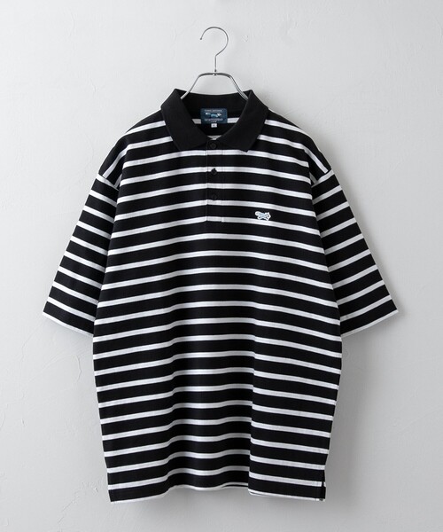 PENNEYS(ぺニーズ)の「Penneys(ぺニーズ)別注ヘビーウェイトボーダーポロシャツ(Tシャツ/カットソー・メンズ・ブラック/ダークグレー/ロイヤルブルー・M/L)」の16枚目の写真