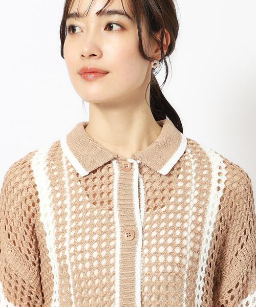 Cutie Blonde（キューティーブロンド）の「◆衿付き配色メッシュニットカーディガン（カーディガン/ボレロ・レディース・ホワイト系その他3/ベージュ系2/ブラック系2・00）」の19枚目の写真