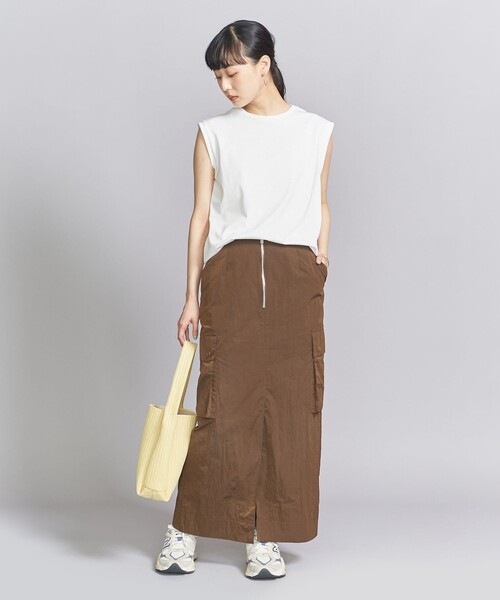 BEAUTY&YOUTH UNITED ARROWS(ビューティーアンドユースユナイテッドアローズ)の「クリアハイゲージコットンブレンド ノースリーブカットソー(Tシャツ/カットソー・レディース・ダークグレー/オフホワイト/オレンジ系その他・S/M)」の5枚目の写真