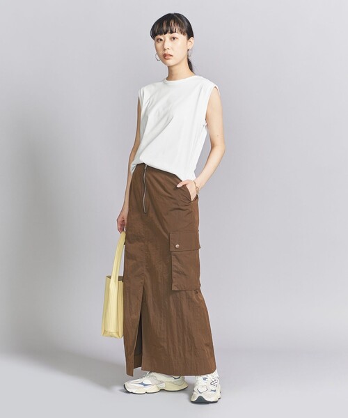 BEAUTY&YOUTH UNITED ARROWS(ビューティーアンドユースユナイテッドアローズ)の「クリアハイゲージコットンブレンド ノースリーブカットソー(Tシャツ/カットソー・レディース・ダークグレー/オフホワイト/オレンジ系その他・S/M)」の6枚目の写真