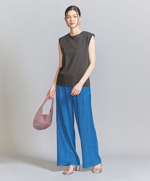 BEAUTY&YOUTH UNITED ARROWS(ビューティーアンドユースユナイテッドアローズ)の「クリアハイゲージコットンブレンド ノースリーブカットソー(Tシャツ/カットソー・レディース・ダークグレー/オフホワイト/オレンジ系その他・S/M)」の9枚目の写真