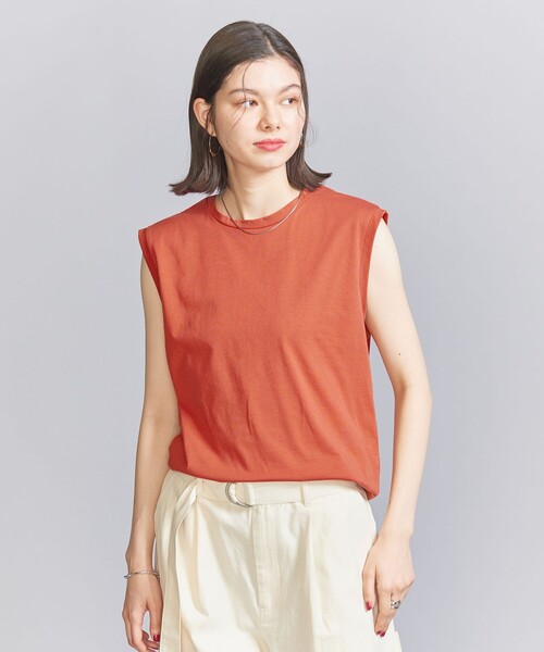 BEAUTY&YOUTH UNITED ARROWS(ビューティーアンドユースユナイテッドアローズ)の「クリアハイゲージコットンブレンド ノースリーブカットソー(Tシャツ/カットソー・レディース・ダークグレー/オフホワイト/オレンジ系その他・S/M)」の11枚目の写真