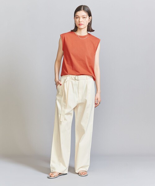 BEAUTY&YOUTH UNITED ARROWS(ビューティーアンドユースユナイテッドアローズ)の「クリアハイゲージコットンブレンド ノースリーブカットソー(Tシャツ/カットソー・レディース・ダークグレー/オフホワイト/オレンジ系その他・S/M)」の12枚目の写真