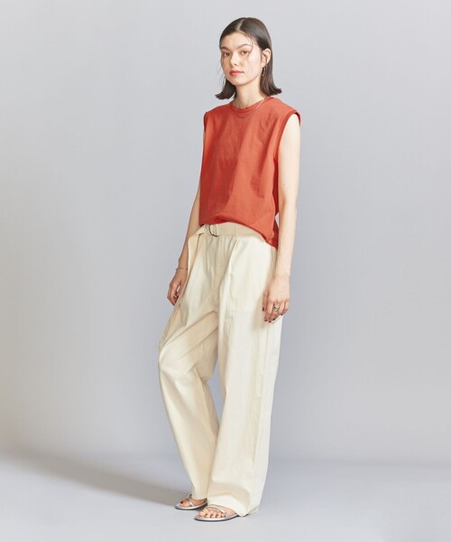 BEAUTY&YOUTH UNITED ARROWS(ビューティーアンドユースユナイテッドアローズ)の「クリアハイゲージコットンブレンド ノースリーブカットソー(Tシャツ/カットソー・レディース・ダークグレー/オフホワイト/オレンジ系その他・S/M)」の13枚目の写真