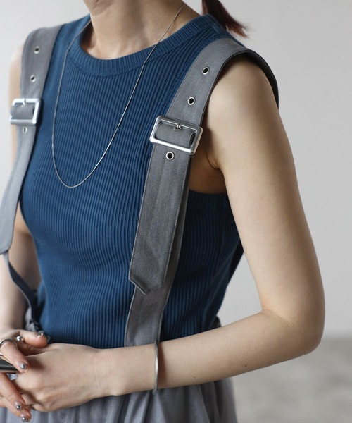 r.（アールドット）の「ラメチュール　サスペンダー付きスカート（スカート・レディース・アイボリー/ブラック/グレー・FREE）」の21枚目の写真