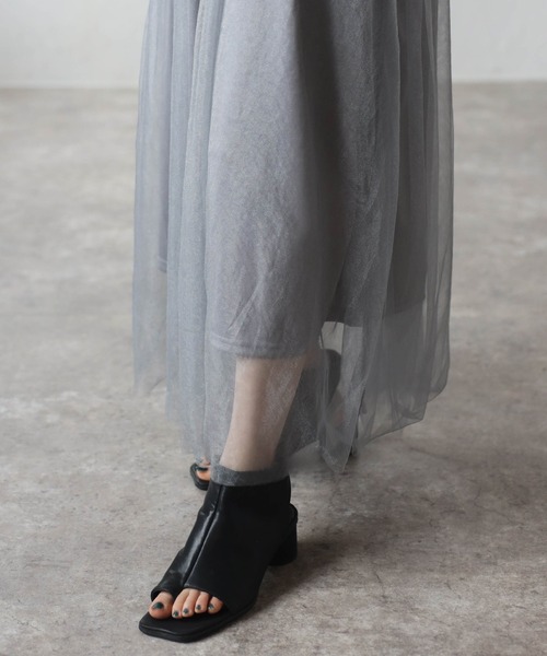 r.（アールドット）の「ラメチュール　サスペンダー付きスカート（スカート・レディース・アイボリー/ブラック/グレー・FREE）」の19枚目の写真