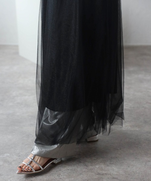 r.（アールドット）の「ラメチュール　サスペンダー付きスカート（スカート・レディース・アイボリー/ブラック/グレー・FREE）」の11枚目の写真