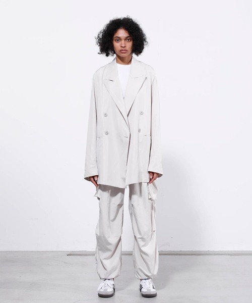 VICTIM（ヴィクティム）の「VICTIM ヴィクティム / TECH JACKET テックダブルテーラードジャケット / VTM-24-O-002（テーラードジャケット・メンズ・ブラック/オリーブ/グレー系その他・MEDIUM/LARGE）」の5枚目の写真