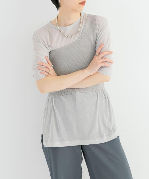URBAN RESEARCH(アーバンリサーチ)の「ワンショルダーニットベスト(ニット/セーター・レディース・ブラック/グレー系その他/ホワイト・FREE)」の5枚目の写真
