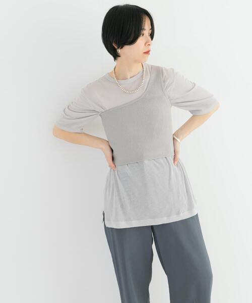 URBAN RESEARCH(アーバンリサーチ)の「ワンショルダーニットベスト(ニット/セーター・レディース・ブラック/グレー系その他/ホワイト・FREE)」の6枚目の写真