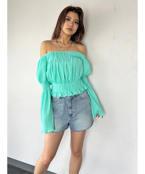 EGOIST（エゴイスト）の「ヘムカットオフショートパンツ（デニムパンツ・レディース・ホワイト/ブラック/ブルー・S/M）」の12枚目の写真