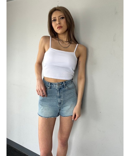 EGOIST（エゴイスト）の「ヘムカットオフショートパンツ（デニムパンツ・レディース・ホワイト/ブラック/ブルー・S/M）」の10枚目の写真