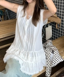 レース使い刺繍ベスト