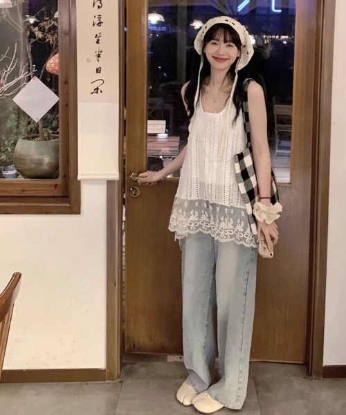 Achic（アシック）の「レース使い刺繍ベスト（ベスト・レディース・ホワイト/ホワイト系その他・M）」の12枚目の写真