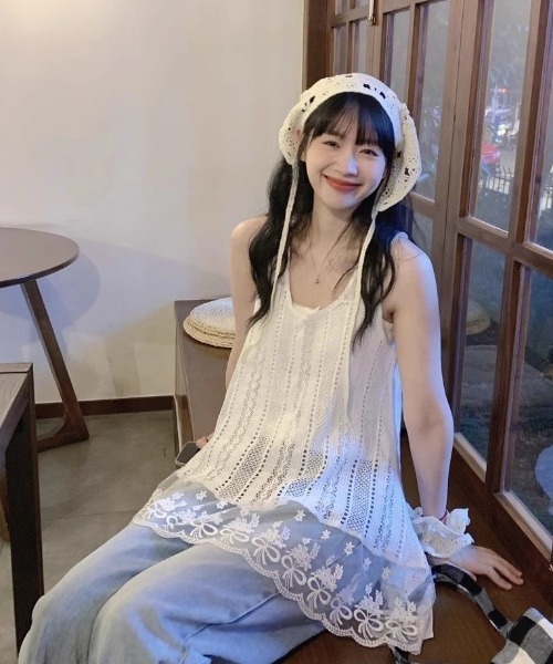 Achic（アシック）の「レース使い刺繍ベスト（ベスト・レディース・ホワイト/ホワイト系その他・M）」の18枚目の写真
