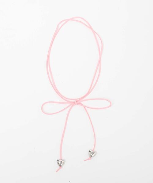 WEGO（ウィゴー）の「WEGO/ハートリボンチョーカー（ネックレス・レディース・ブラック/グレー/ベージュ/ピンク/ホワイト・FREE）」の6枚目の写真