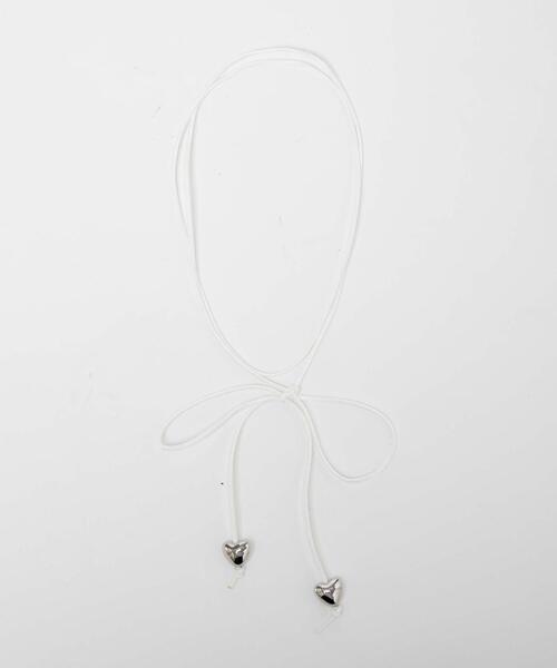 WEGO（ウィゴー）の「WEGO/ハートリボンチョーカー（ネックレス・レディース・ブラック/グレー/ベージュ/ピンク/ホワイト・FREE）」の7枚目の写真