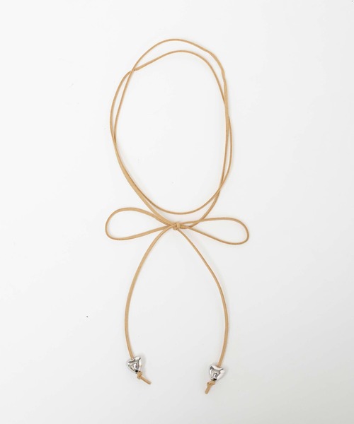 WEGO（ウィゴー）の「WEGO/ハートリボンチョーカー（ネックレス・レディース・ブラック/グレー/ベージュ/ピンク/ホワイト・FREE）」の11枚目の写真