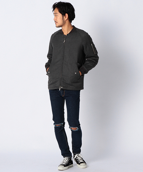 BEAMS（ビームス）の「◆BEAMS / ウール 中綿 MA-1（ブルゾン・メンズ・ブラック系その他/ネイビー・SMALL/MEDIUM/LARGE）」の7枚目の写真