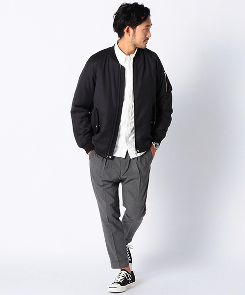 BEAMS（ビームス）の「◆BEAMS / ウール 中綿 MA-1（ブルゾン・メンズ・ブラック系その他/ネイビー・SMALL/MEDIUM/LARGE）」の8枚目の写真