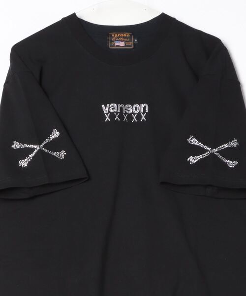 【美品】　VANSON 限定品　50th ラインストーン　ボーン　Tシャツ L VANSON（ヴァンソン）の「VANSON-50周年記念-ラインストーンボーン