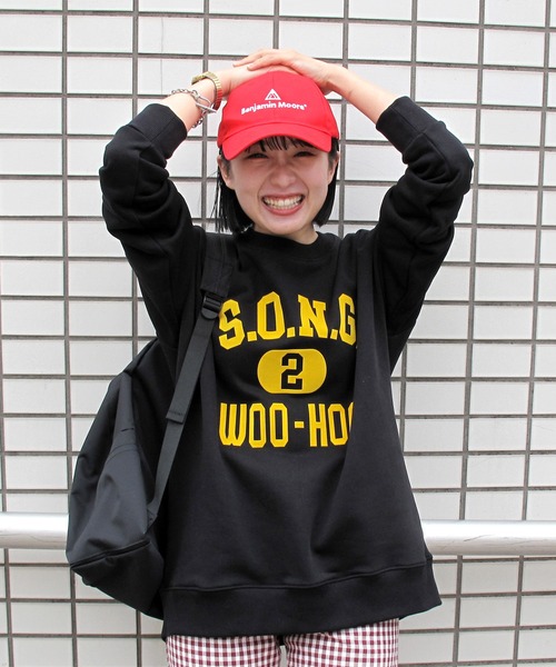【セール】[S.O.N.G.2] FLOCKY PRINT C/N SWEAT - [S.O.N.G.2] フロッキープリント クルーネックスウェット（スウェット）｜Almost Famous Shop（オールモストフェイマスショップ）