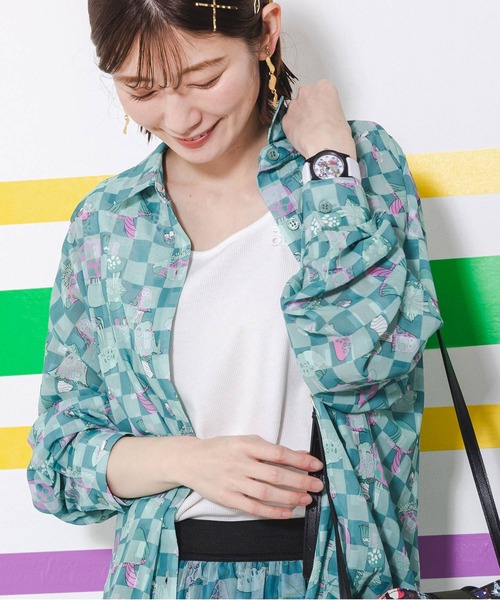 ScoLar（スカラー）の「SJ-019-1：スカラーロゴアート柄ウォッチ（アナログ腕時計・レディース・ブラック/オフホワイト・FREE）」の5枚目の写真