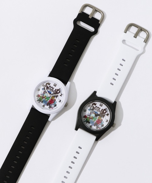ScoLar（スカラー）の「SJ-019-1：スカラーロゴアート柄ウォッチ（アナログ腕時計・レディース・ブラック/オフホワイト・FREE）」の13枚目の写真